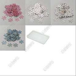 (52) Непрозрачная лаванда 320шт. 4 цвета рождественские снежинки бумажные конфетти, для украшения праздничного стола и стен, разноцветные, 32x28x0.7 мм, 80 шт / цвет