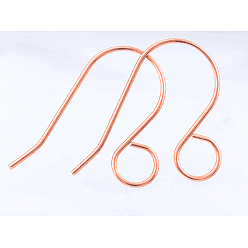 Rose Gold 100Pcs 316 Stainless Steel French Earring Hooks, Flat Earring Hooks, Ear Wire, with Horizontal Loop, Rose Gold, 26x20mm, Hole: 4.6mm, 20 Gauge, Pin: 0.8mm