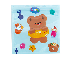 Другие Пластиковые термосвариваемые пакеты для закусок с застежкой-молнией, квадратные мешочки для конфет с печеньем, для выпечки печенья фасовочные пакеты, Летняя тематическая модель, 135x135 мм