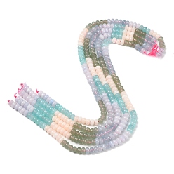Mixed Color Gradient Color Natural White Jade Beads Strands, Dyed, Rondelle, Mixed Color, 8.5x4.5~5.5mm, Hole: 1mm, about 79pcs/strand, 15.31''(38.9cm)