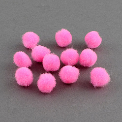 Hot Pink DIY Doll Craft Pom Pom Yarn Pom Pom Balls, Hot Pink, 10mm, about 2000pcs/bag