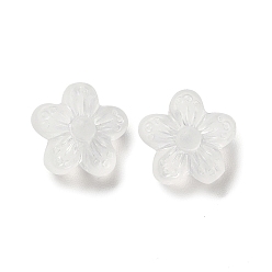Clear Transparent Acrylic Beads, Flower, Frosted, Clear, 10x11x6mm, Hole: 1.6mm, about 770pcs/500
