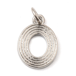 Платина Латунные подвески, число 0 прелести, долговечный, без свинца и без кадмия, стойки покрытие, с целью перехода в кольце, платина, 15x11x1.5 мм, отверстие : 3.5 мм