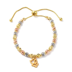 Собака Браслеты из латуни, с 304 подвесками из нержавеющей стали, собака, 10-5/8 дюйм (27 см), Кулон : 12x11.5x1.5 мм