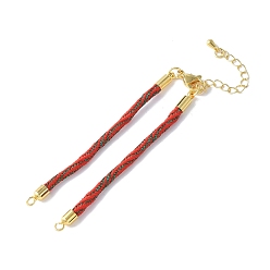 Красный Нейлона шнур браслеты, для изготовления браслета с соединителем, с реечным покрытием, золотыми застежками-карабинами и удлинителями цепочек, долговечный, без кадмия и без свинца, красные, 5-3/4~6x1/8x1/8 дюйм (14.7~15.2x0.3 см)