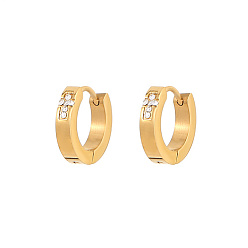 Golden 304 Stainless Steel Hoop Earrings, Cross, Golden, No Size 