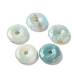 Flower Amazonite Natural Flower Amazonite China Safety Buckle Pendants, Donut/Pi Disc Charms, 25x6mm, Hole: 5mm