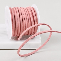 Light Coral 4.5M Flat Suede Cord, Double Face Faux Suede Lace, Light Coral, 3mm, about 4.92 Yards(4.5m)/Roll