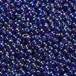 (DP177) Transparent Cobalt AB Миюки 3.4мм капельные бусины, японский бисер, прозрачные цвета AB, (dp177) прозрачный кобальт ab, 3.4x3 мм, отверстие : 0.65 мм, Около 180 шт / 10 г