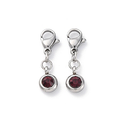 Сиамский 304 из нержавеющей стали горный хрусталь подвески, застежка когтя омара, Сиам, 23 мм