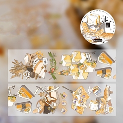 Orange Mist Surface PET Dessert Decorative Tape, for DIY Scrapbooking, Orange, 60mm, 2m/roll