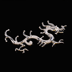 Platine Cabochons en alliage de dragon, accessoires de bâtons de cheveux bricolage, platine, 30x68mm