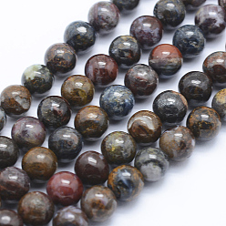 Pietersite Natural Pietersite Beads Strands, Round, 8mm, Hole: 1mm, about 47pcs/strand, 15.7 inch(40cm)