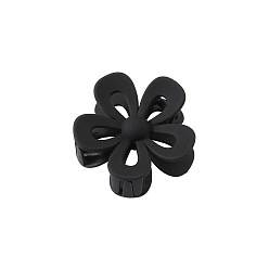 7CM Hollowed Out - Black Модные заколки для волос в виде когтей акулы с АБС-материалом и набором цветочного дизайна