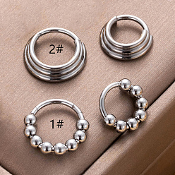 Нержавеющая Сталь Цвет 316l хирургическая нержавеющая сталь 3-кольца для носа в форме кольца, цвет нержавеющей стали, 10 мм