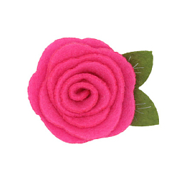 Fuchsia Wool Felt Cabochons, Rose, Fuchsia, 50x40mm