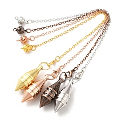Mixed Color Rack Plating Brass Dowsing Pendulum Big Pendants, Bullet Charm, Cadmium Free & Lead Free, Mixed Color, 230mm, Hole: 1.5mm