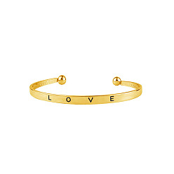 golden Minimalist LOVE C-shaped Rose Gold Bangle Bracelet for Women