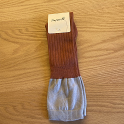 Light Steel Blue Cotton Knitting Socks, Two Tone Long Winter Warm Thermal Socks, Light Steel Blue, 330x90mm