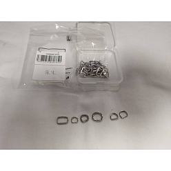 Нержавеющая Сталь Цвет 60 шт. 6 варианты исполнения 304 кольца из нержавеющей стали, для лямки, обвязочные мешки, аксессуары для одежды, цвет нержавеющей стали, 9~13.5x10~16x1.5~2.5 мм, отверстие : 6~9x7~12.5 мм, 10 шт / стиль