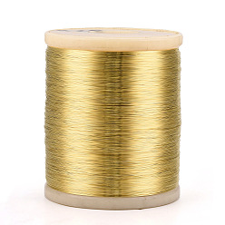 Золотистый Голый медный провод, сырая медная проволока, медная проволока для ювелирных изделий, золотые, 32 датчик, 0.2 мм, около 11646.98 футов (3550 м) / 1000 г