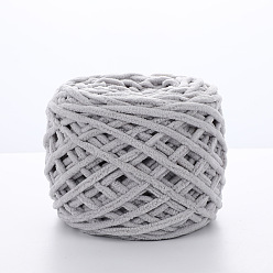 Gainsboro Soft Crocheting Polyester Yarn, Thick Knitting Yarn for Scarf, Bag, Cushion Making, Gainsboro, 6mm