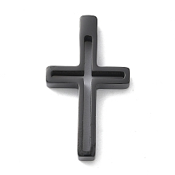 Черный Пасхальная пустотелая 304 подвески из нержавеющей стали, крест прелести, ионное покрытие (ip), чёрные, 30.5x17.5x4.5 мм, отверстие : 3.5 мм
