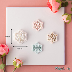 White Snowflake Shape Plastic Clay Pressed Molds Set, Clay Cutters, Clay Modeling Tools, for Christmas, White, 3x3cm