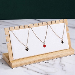 White Wood Necklace Display Stand Jewelry Pendant Holder Accessory, Hanger Counter Showcase Jewelry Props Ornaments, White, 25x8.2x12cm