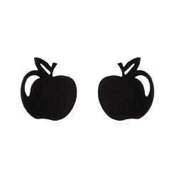 black Cute Mini Cherry Apple Earrings Stainless Steel Fruit Jewelry Sweet Accessories