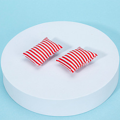 Stripe Mini Pillow, Simulated Cushion, Dollhouse Household Accessories, for Miniature Bedroom, Stripe, 46~50x34~43x18~31mm