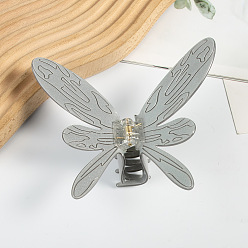Gray Dragonfly Hair Claw Clip, PVC Ponytail Hair Clip for Girls Women, Gray, 107x118mm