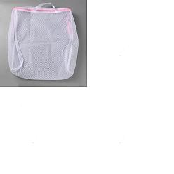 Pink 2 шт. мешки для белья из полиэстеровой сетки с застежкой-молнией и ручками, прямоугольные, розовые, 49.6x47.3x11.5 см