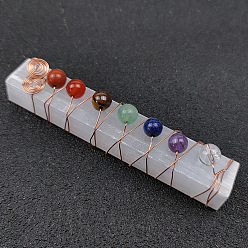 Ball handle Natural crystal rectangular colorful plaster handle piece jade winding colorful chakra mineral crystal ornament