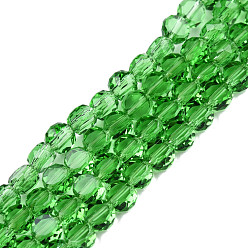 Средний Морско-зеленый Прозрачные стеклянные бусины, граненые, плоско-круглые, средний морской зеленый, 4x2.5 мм, отверстие : 0.8 мм, около 148~149 шт / нитка, 21.85 дюйм ~ 22.64 дюйм (55.5~57.5 см)
