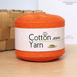 Orange Cotton Yarn, for DIY Crochet Crafts, Orange, 2.5~3mm
