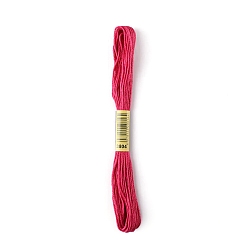 Cerise Polyester Embroidery Threads for Cross Stitch, Embroidery Floss, Cerise, 0.15mm, about 8.75 Yards(8m)/Skein