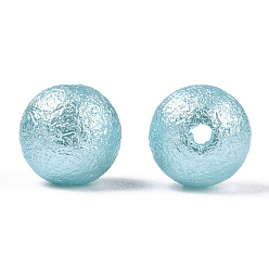 Бледно-бирюзовый Матовый круглый абс пластиковый имитация жемчужные бусины, бледные бирюзовая, 8 мм, отверстия: 1 мм, около 2000 шт / мешок
