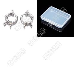 Stainless Steel Color Unicraftale 10Pcs 304 Stainless Steel Spring Ring Clasps, Stainless Steel Color, 23x14x4mm, Hole: 2.5mm