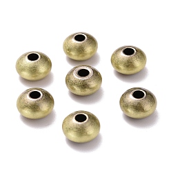 Brushed Antique Bronze Tibetan Style Brass Beads, Cadmium Free & Lead Free, Disc, Brushed Antique Bronze, 7x4.5mm, Hole: 2mm