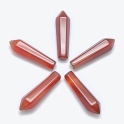 Красный Агат Натуральный сердолик, лечебные камни, палочка для медитативной терапии, уравновешивающая энергию рейки, пуля, неочищенные / без отверстий, окрашенные, 30.5x9x8 мм