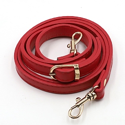 Red Imitation Leather Adjustable Bag Strap, with Swivel Clasps, for Bag Replacement Accessories, Red, 105~120x1.2x0.34cm