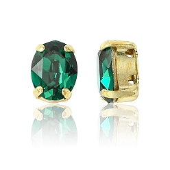 50730 Emerald Пришивные чашки preciosa® maxima crystal, многожильных ссылки, чешский хрусталь, с настройками латуни, 719 36 406 овальный, золотые, 50730 изумруд, 8x6 мм