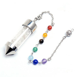 White crystal Colorful gravel wishing bottle conical natural crystal gravel chakra pendant crystal wishing bottle balance healing pendulum