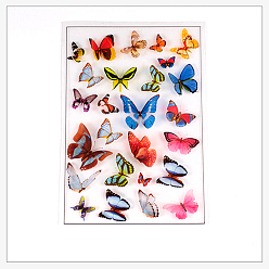 Mixed Color Filler Stickers(No Adhesive on the back), for UV Resin, Epoxy Resin Jewelry Craft Making, Butterfly, Mixed Color, 15x10cm