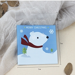 Медведь Рождественская тема opp самоклеящиеся пакеты для печенья и закусок, квадрат с рисунком, Медведь Pattern, 10x7 см, 100 шт / пакет