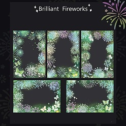 Light Green 10Pcs Fireworks Laser PET Self Adhesive Stickers, for DIY Scrapbooking, Photo Album Decoration, Light Green, 95x65mm