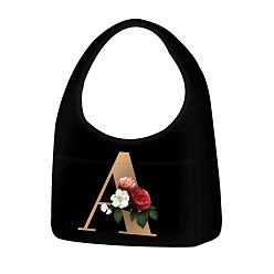 Letter A Мешочки из плюша и полиэстера с цветочным принтом и буквами, женская сумка через плечо, буква a, 57 см, мешок: 33x33x24 см