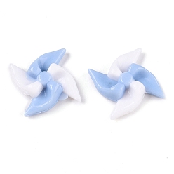 Светло-Голубой Непрозрачные акриловые бусины, вентилятор, Небесно-голубой, 29.7x29.5x7.8 мм, отверстие : 2.5 мм, 250 шт / 500 г