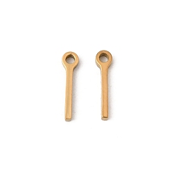 Letter I 304 подвески из нержавеющей стали, подвески с буквой az~z, ионное покрытие (ip), золотые, Буква "i", 8x2x1 мм, отверстие : 1 мм